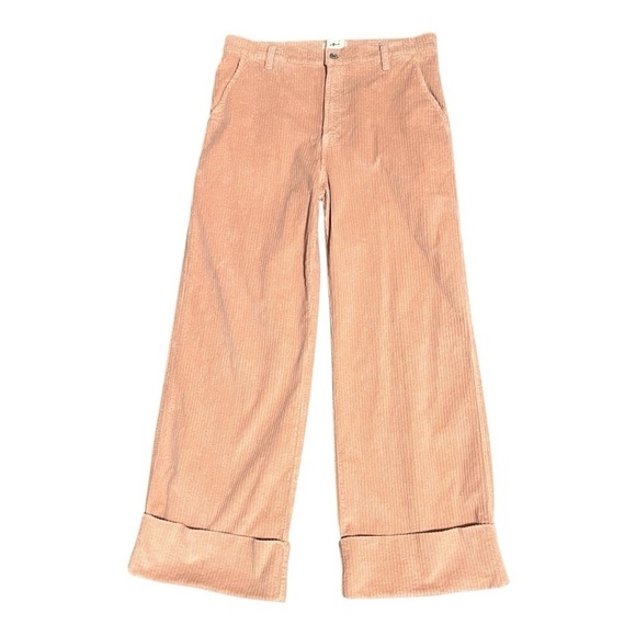 NWT 7 for all Mankind Corduroy Easy Trouser pink Sz 31  wide leg cuff - Picture 5 of 11